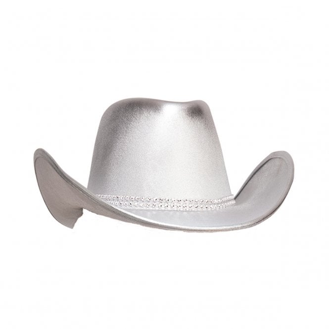 NEW Adult Texan Cowgirl Hat, Silver with Rhinestone Band