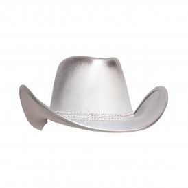 NEW Adult Texan Cowgirl Hat, Silver with Rhinestone Band