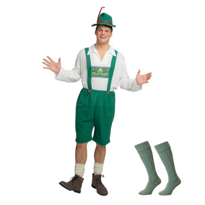 NEW Bavarian Beer Guy - GREEN + Wool Blend Socks (GREEN)
