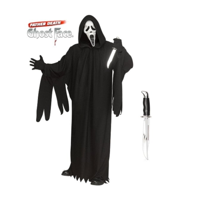 NEW Ghost Face® 30th Anniversary Costume (One Size) + Chrome Knife