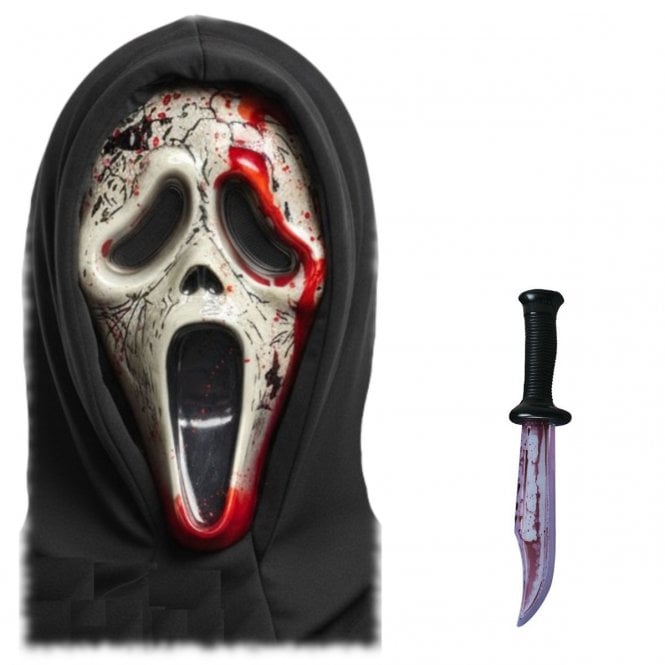 NEW Ghost Face® AGED BLEEDING Mask + Bloody Blade