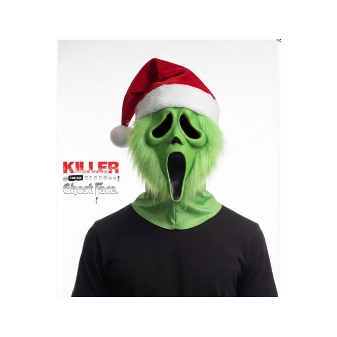 NEW Ghost Face Grumpy Santa Mask (GREEN)