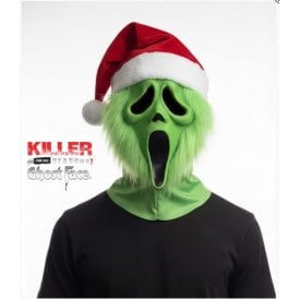 NEW Ghost Face Grumpy Santa Mask (GREEN)