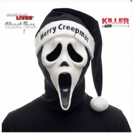 NEW Ghost Face Horror Santa Mask w Black Hat