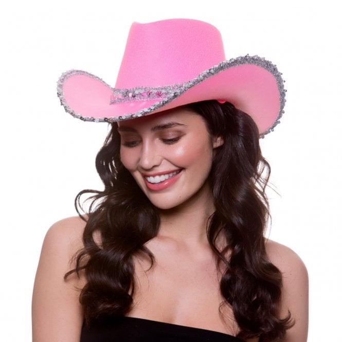 NEW Texan Cowgirl Baby Pink Sequin Hat - Adult Accessory