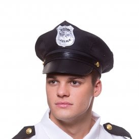 New York Cop Black Hat - Adult Accessory