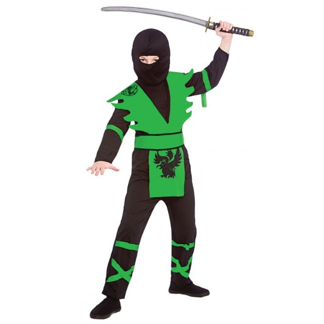 Ninja Assassin (Black/Green) - Kids Costume