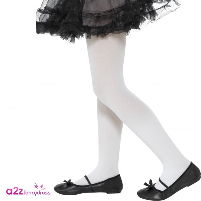 Opaque White Tights - Kids Accessory
