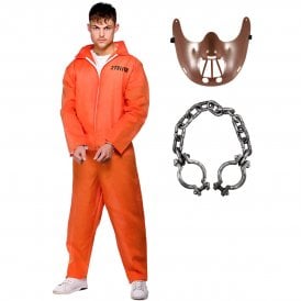 Orange Convict + Hannibal Mask + Hand Shackles 