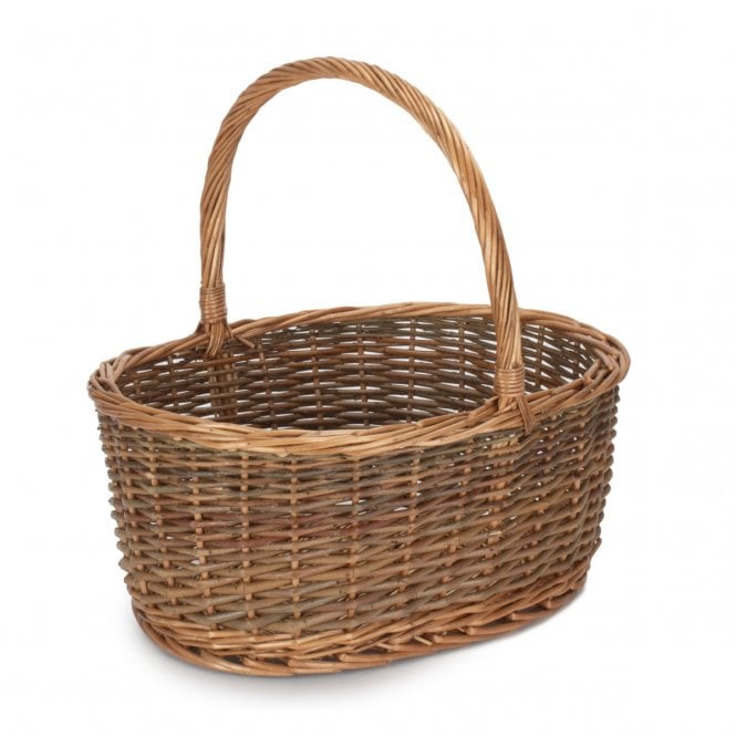 Oval Unpeeled Willow Shopper 42 x 35 x 19cm 