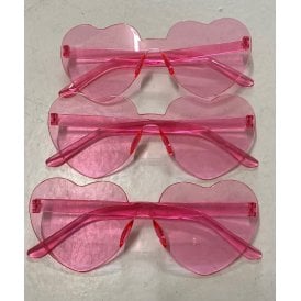 Pack of 3 Pink Heart-Shaped Sunglasses - Adult Accessory