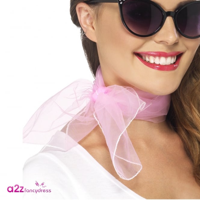 Pink Chiffon Neck Scarf