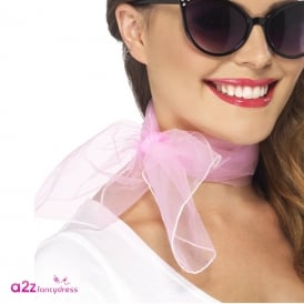 Pink Chiffon Neck Scarf