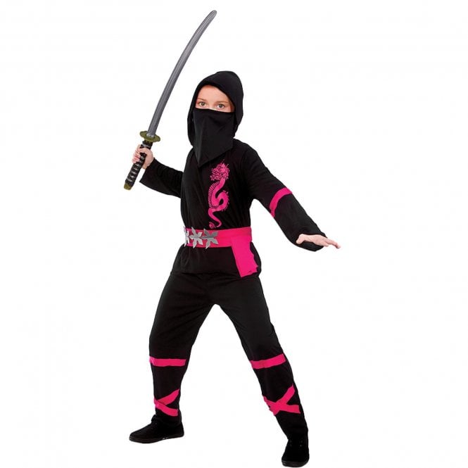 Power Ninja (Black/Pink) - Kids Costume