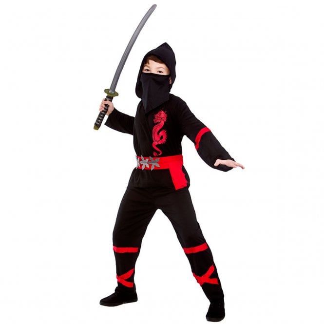 Power Ninja (Black/Red) - Kids Costume