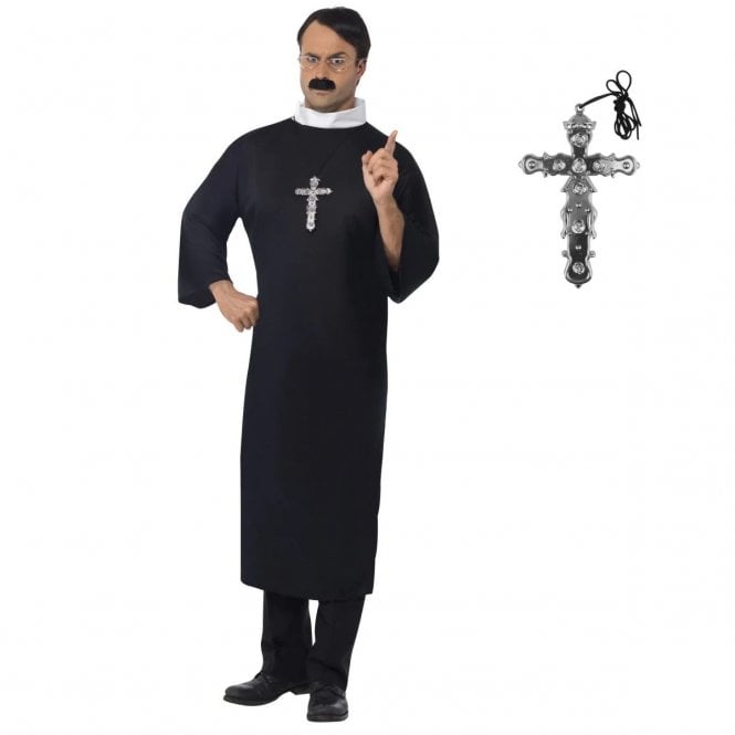 Priest + Silver Ornate Cross 