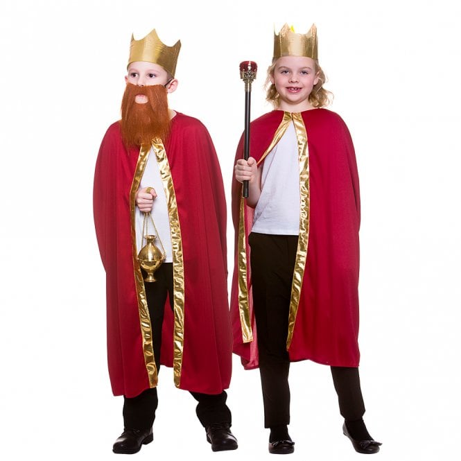 RED King, Queen or Wise Man Robe & Crown - Kids Accessory