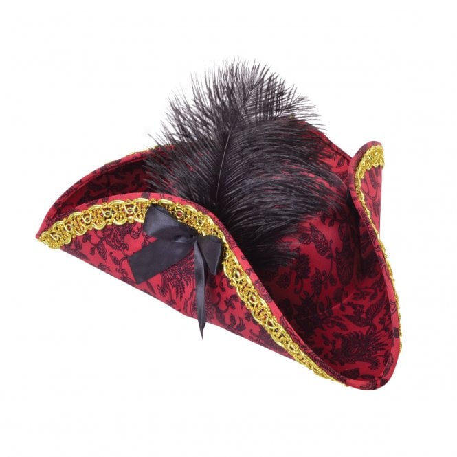 Red Pirate Tricorn (Ladies) - Adult Accessory