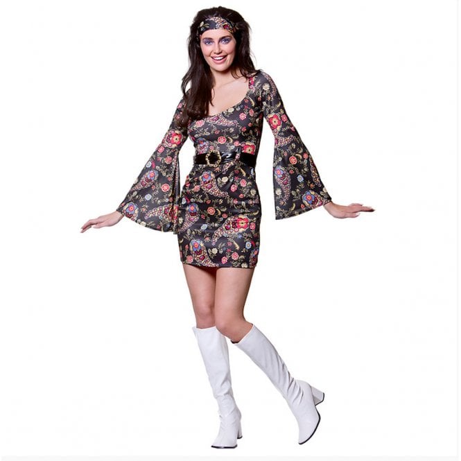 Retro Go Go Girl (Black) - Adult Costume