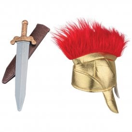 Roman Centurion Helmet (Soft) & Sword - Adult Accessory Set