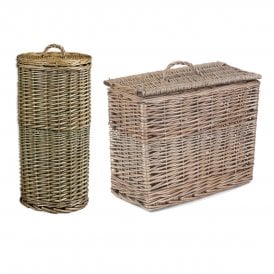 Round 3 Toilet Roll Holder + Rectangular Toilet Tidy Lidded Basket