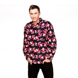 Santa Christmas Shirt (Black) - Adult Accessory