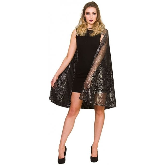 Shimmering Spider Web Cape (100cm) - Adult Accessory