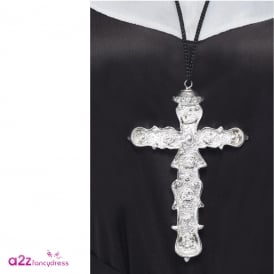 Silver Ornate Holy Cross 14+