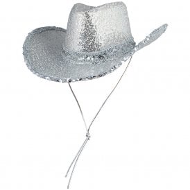 Texan Cowgirl Hat - Silver with Sequins