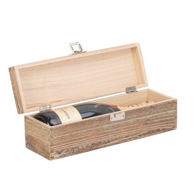 Single Bottle Oak Effect Wooden Box