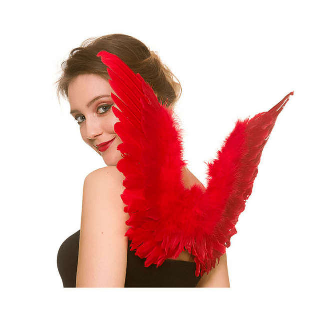 Small Feather Wings (Red) - Adult Accessory