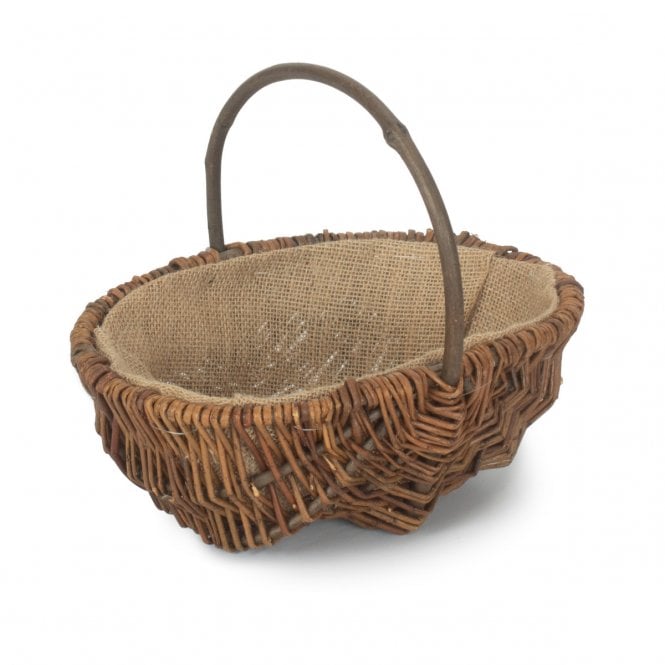 Small Oval Rustic Willow Garden Trug (29 x 20 x 11cm)
