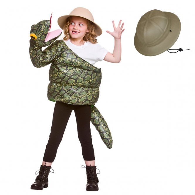 Snake - Kids Costume Set (Costume, Safari Helmet)