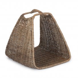 Stylish Antique Wash Willow Log Basket Cradle