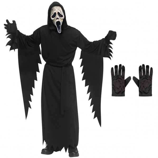 TEEN AGED Ghost Face® Scream VI Costume + Black Gloves
