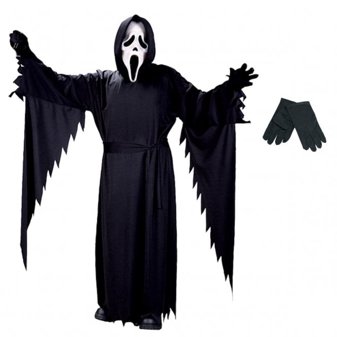 TEEN Ghost Face® Classic Costume + Black Gloves