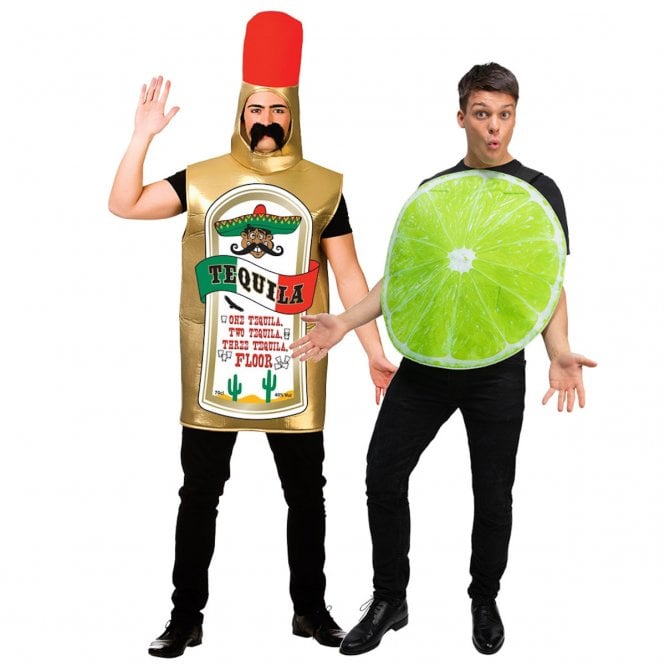 Tequila Bottle + Slice of Lime