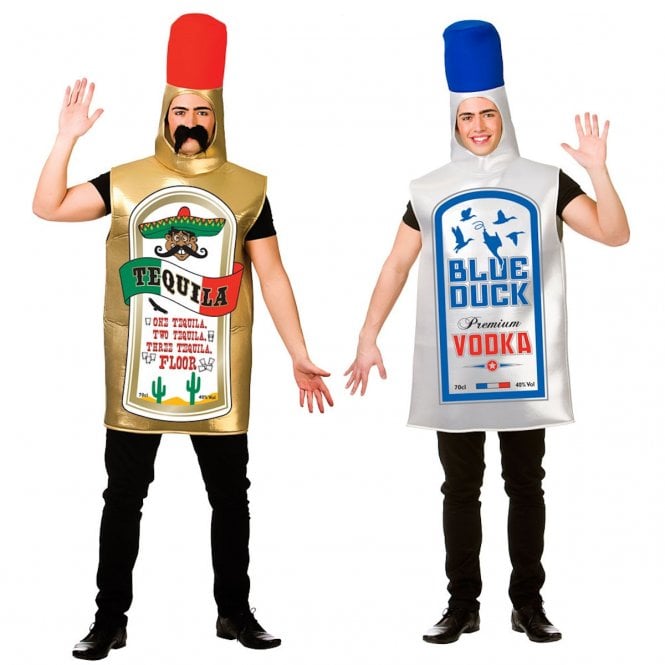 Tequila Bottle + Vodka Bottle