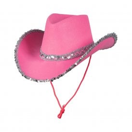 Texan Cowboy Hat - Pink Sequin
