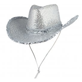 Texan Cowgirl Hat - Silver with Sequins