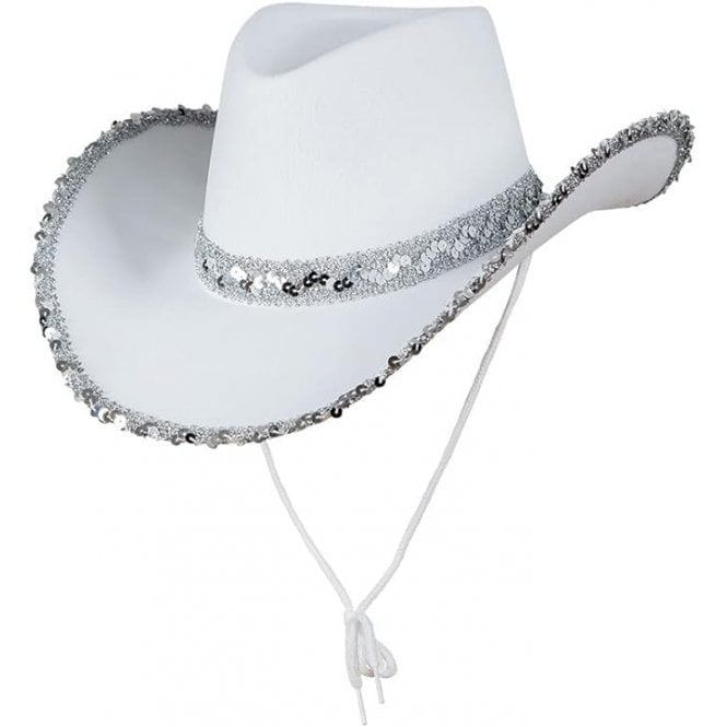 WHITE with Sequins - Texan Cowgirl Hat