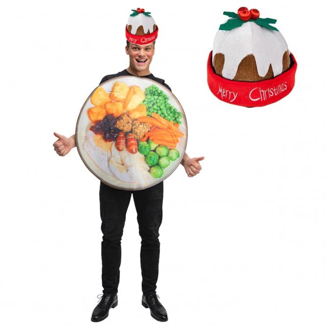 Traditional Christmas Dinner Costume + Christmas Pudding Hat