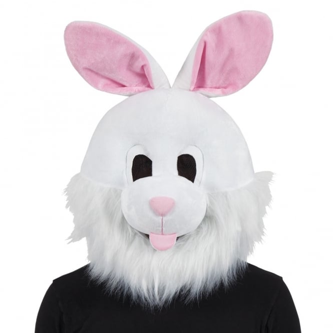 White Easter Bunny Mascot Head - Adult Accessory