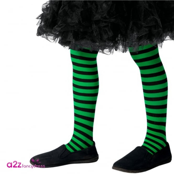 Wicked Witch Tights (Green & Black) - Kids Accessory