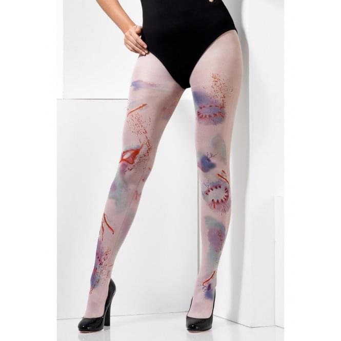 Zombie Attack Opaque Tights - Adult Accessory