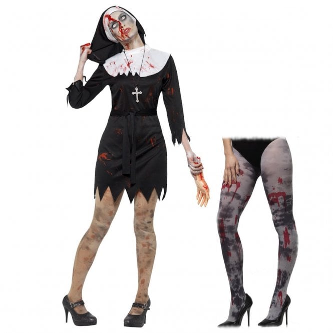 Zombie Sister + Zombie Dirt Tights (Dress, Headpiece, Cross, Belt, Tights)